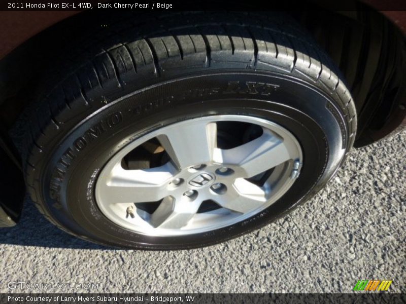 Dark Cherry Pearl / Beige 2011 Honda Pilot EX-L 4WD