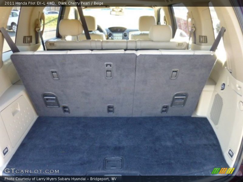 Dark Cherry Pearl / Beige 2011 Honda Pilot EX-L 4WD