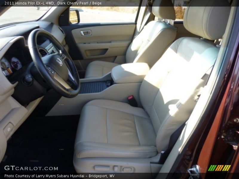 Dark Cherry Pearl / Beige 2011 Honda Pilot EX-L 4WD