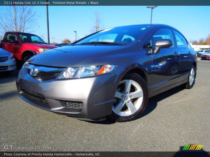 Polished Metal Metallic / Black 2011 Honda Civic LX-S Sedan