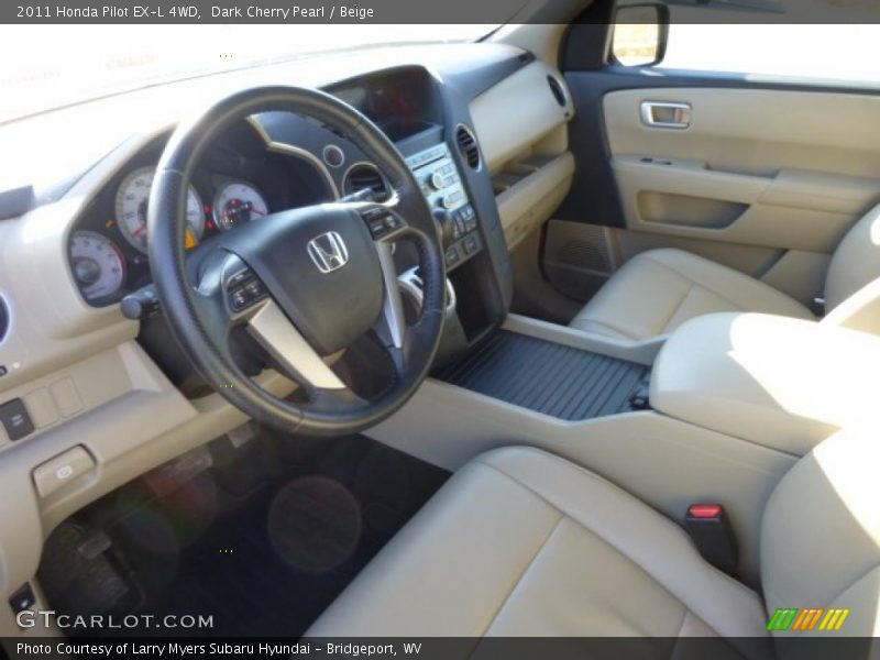 Dark Cherry Pearl / Beige 2011 Honda Pilot EX-L 4WD