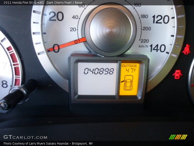 Dark Cherry Pearl / Beige 2011 Honda Pilot EX-L 4WD