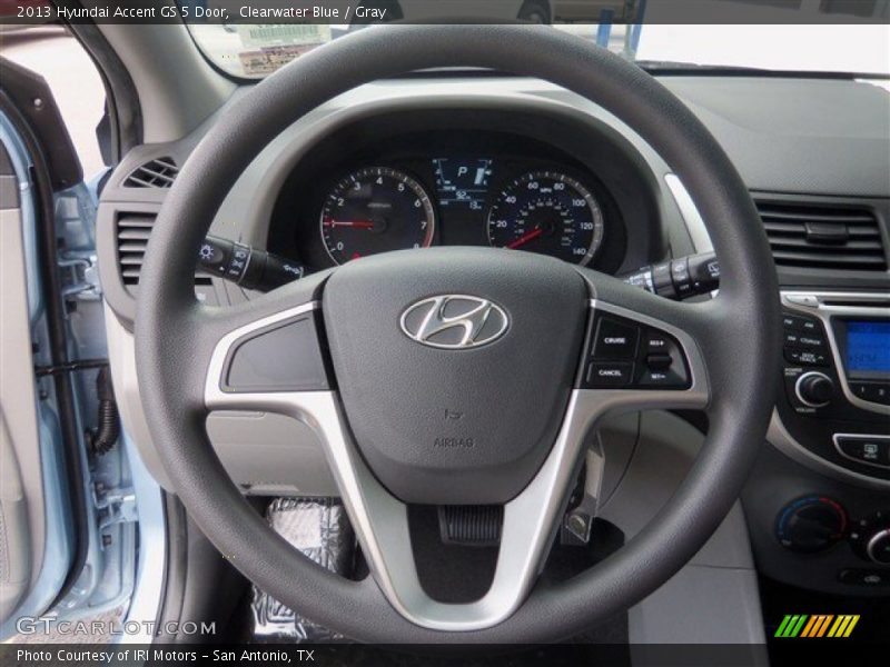 Clearwater Blue / Gray 2013 Hyundai Accent GS 5 Door