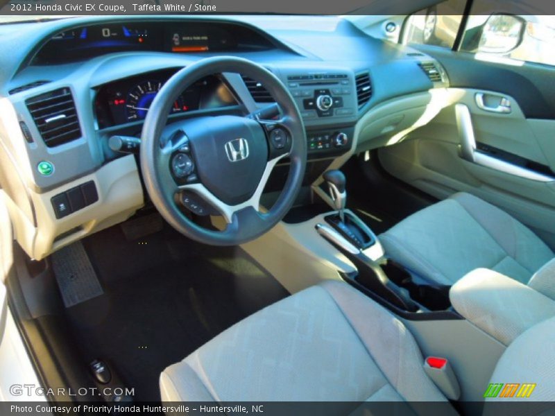 Taffeta White / Stone 2012 Honda Civic EX Coupe