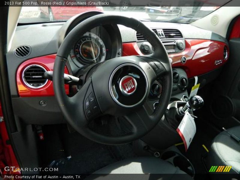 Rosso (Red) / Grigio/Nero (Gray/Black) 2013 Fiat 500 Pop