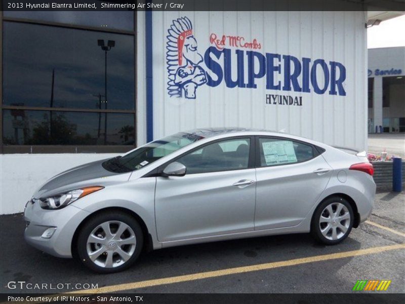 Shimmering Air Silver / Gray 2013 Hyundai Elantra Limited