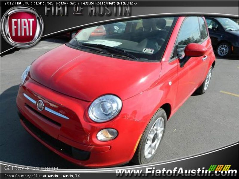Rosso (Red) / Tessuto Rosso/Nero (Red/Black) 2012 Fiat 500 c cabrio Pop