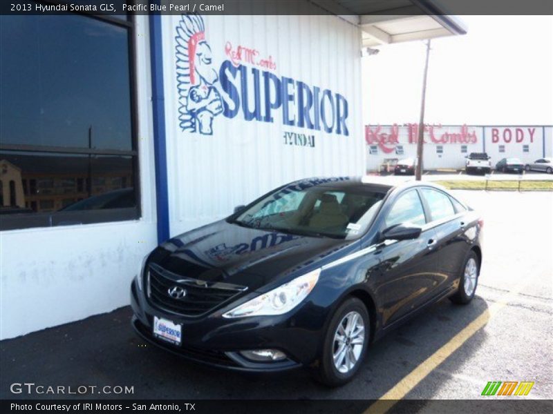 Pacific Blue Pearl / Camel 2013 Hyundai Sonata GLS