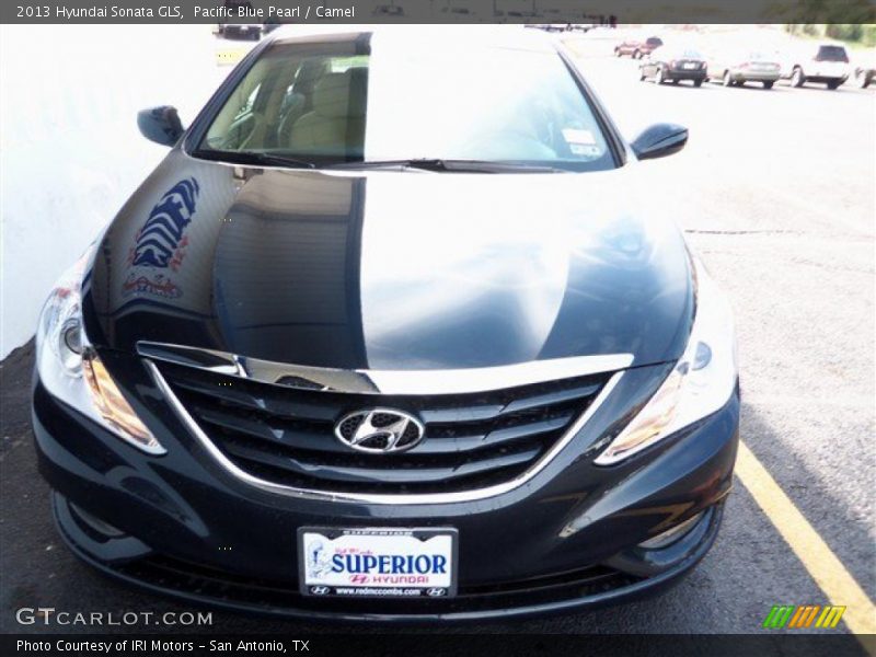 Pacific Blue Pearl / Camel 2013 Hyundai Sonata GLS
