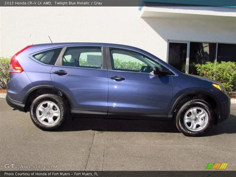 Twilight Blue Metallic / Gray 2013 Honda CR-V LX AWD