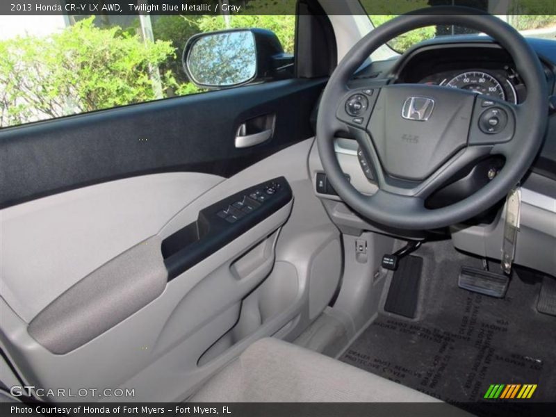 Twilight Blue Metallic / Gray 2013 Honda CR-V LX AWD