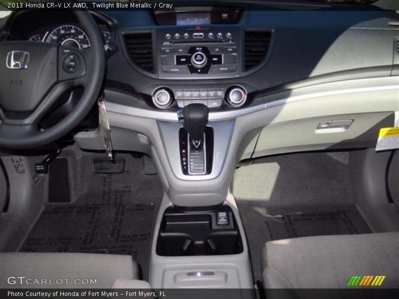 Twilight Blue Metallic / Gray 2013 Honda CR-V LX AWD