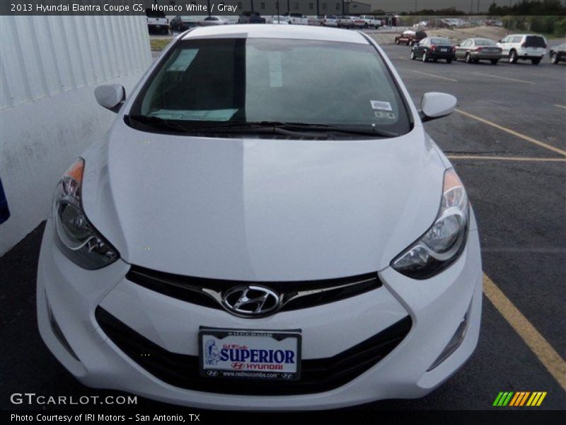 Monaco White / Gray 2013 Hyundai Elantra Coupe GS