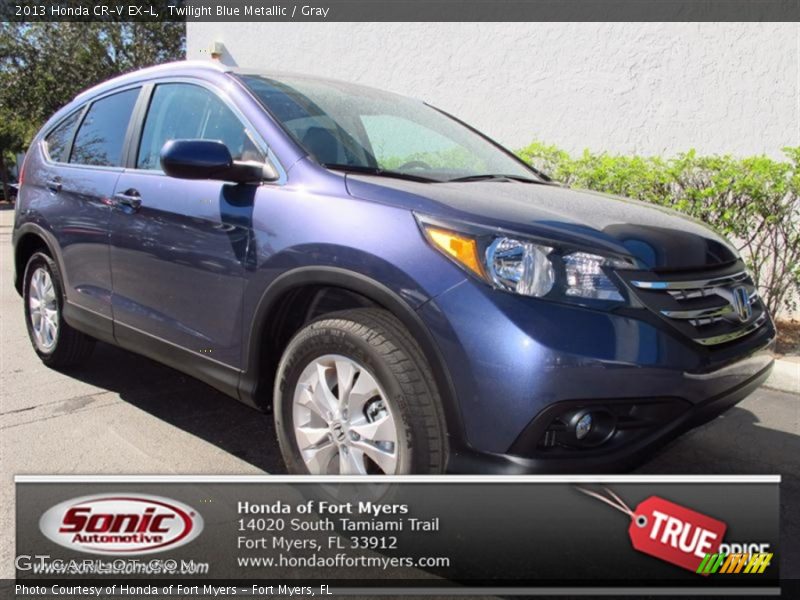 Twilight Blue Metallic / Gray 2013 Honda CR-V EX-L