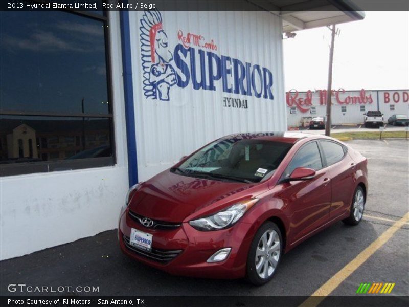 Red Allure / Beige 2013 Hyundai Elantra Limited