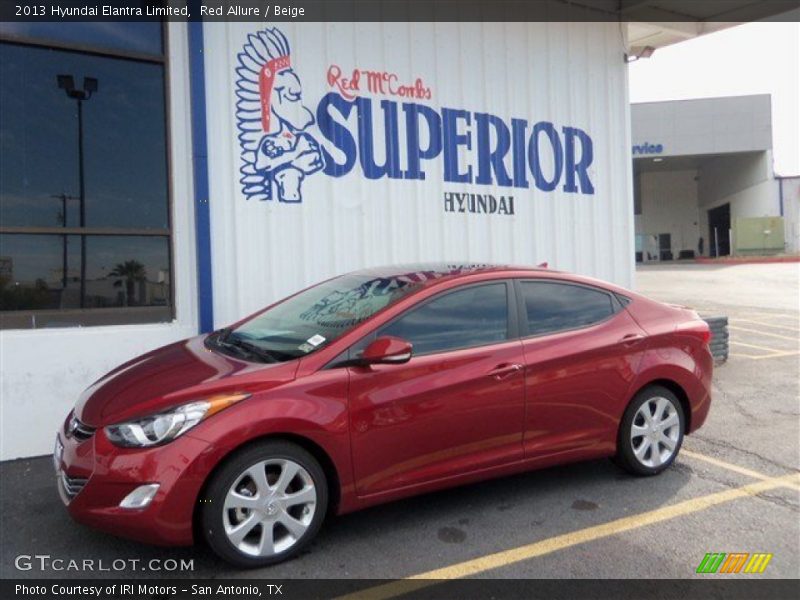 Red Allure / Beige 2013 Hyundai Elantra Limited