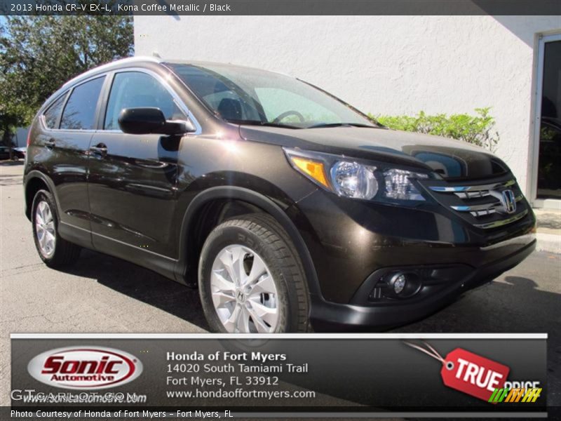 Kona Coffee Metallic / Black 2013 Honda CR-V EX-L