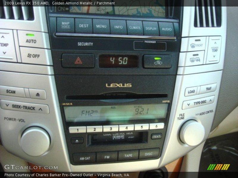 Golden Almond Metallic / Parchment 2009 Lexus RX 350 AWD
