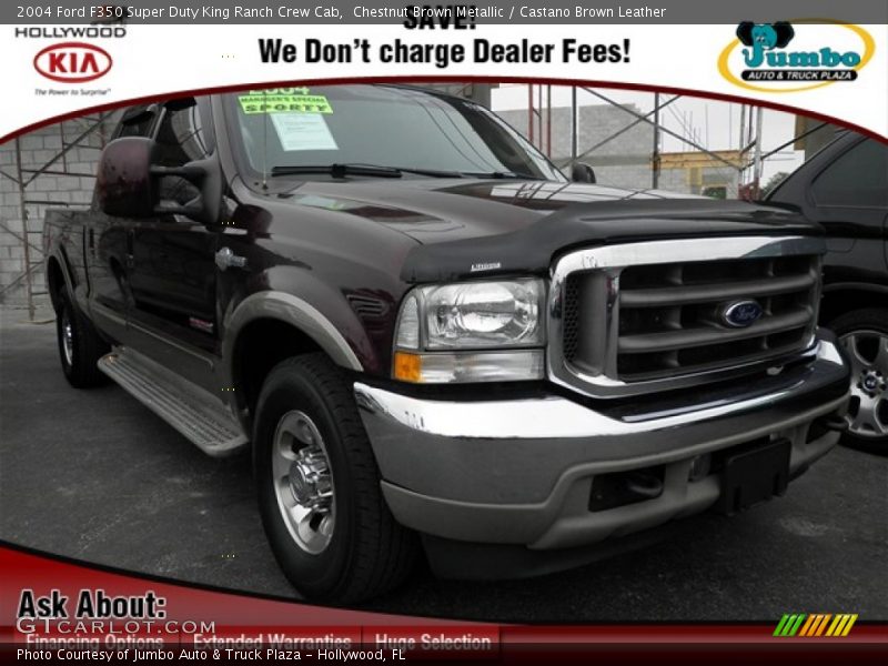 Chestnut Brown Metallic / Castano Brown Leather 2004 Ford F350 Super Duty King Ranch Crew Cab