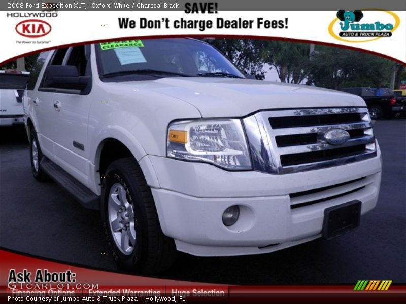 Oxford White / Charcoal Black 2008 Ford Expedition XLT