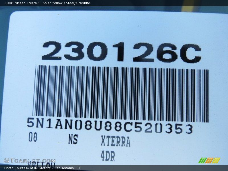 Solar Yellow / Steel/Graphite 2008 Nissan Xterra S