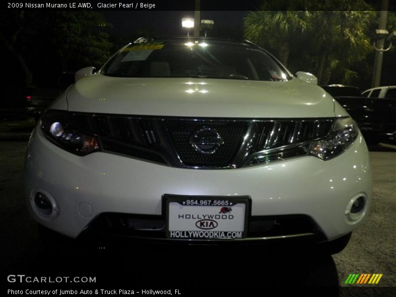 Glacier Pearl / Beige 2009 Nissan Murano LE AWD