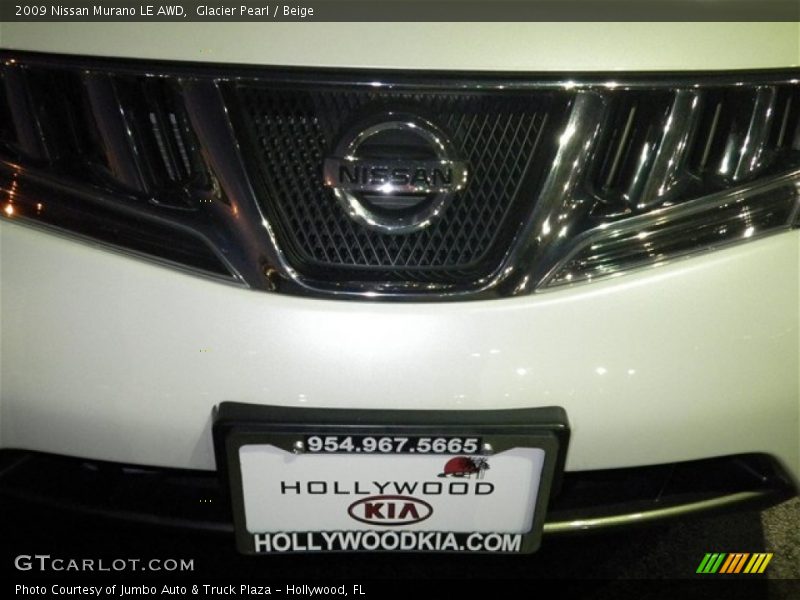 Glacier Pearl / Beige 2009 Nissan Murano LE AWD