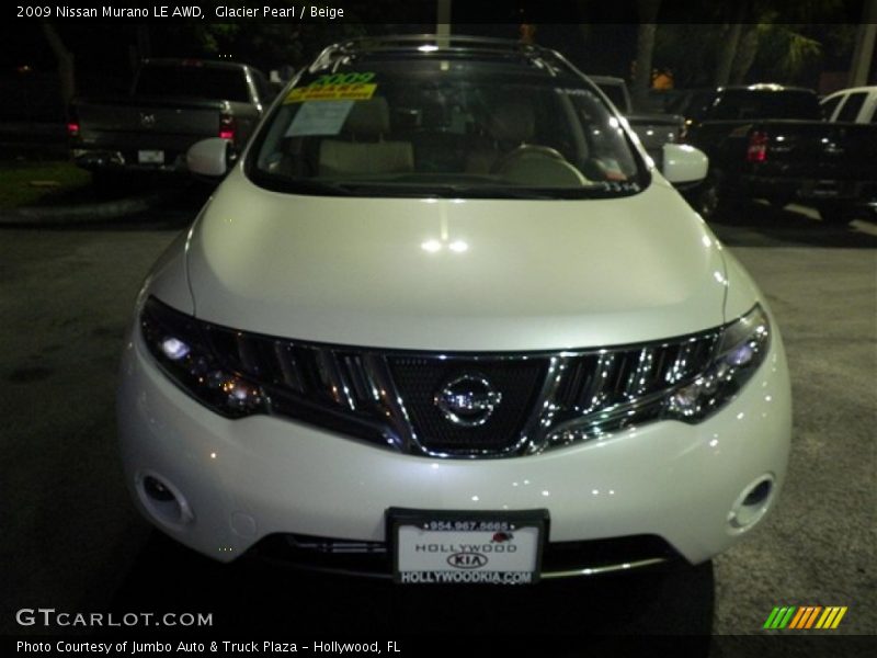 Glacier Pearl / Beige 2009 Nissan Murano LE AWD