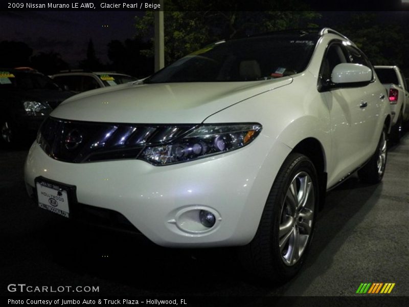Glacier Pearl / Beige 2009 Nissan Murano LE AWD