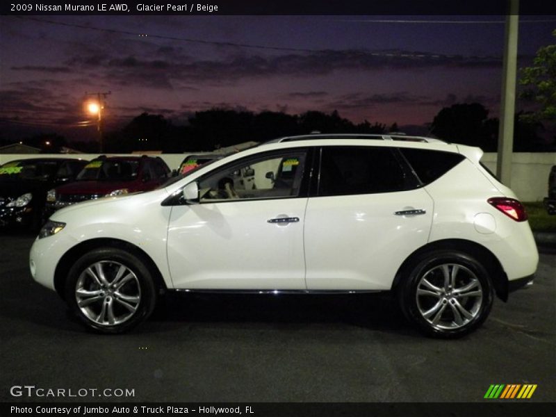Glacier Pearl / Beige 2009 Nissan Murano LE AWD