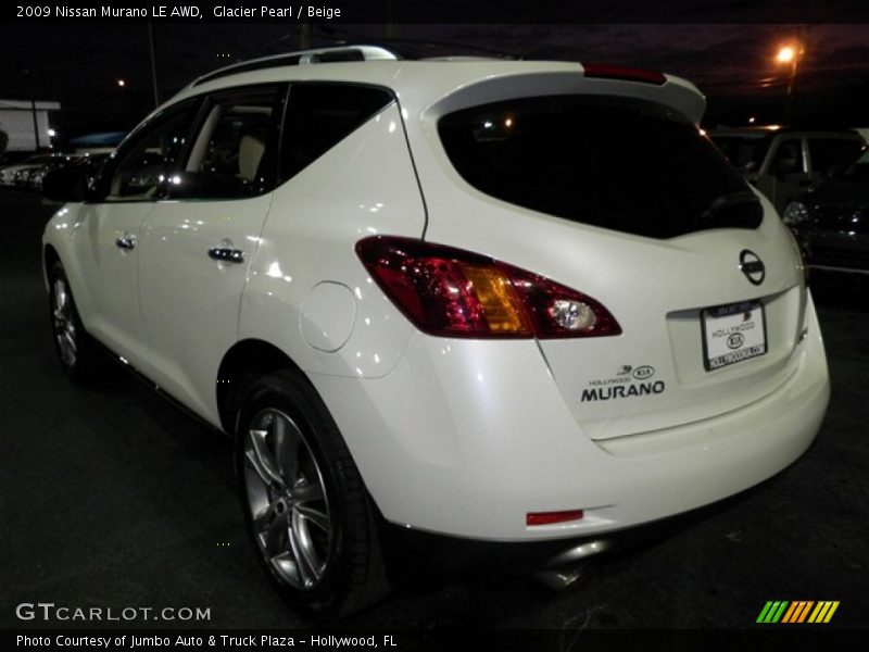 Glacier Pearl / Beige 2009 Nissan Murano LE AWD
