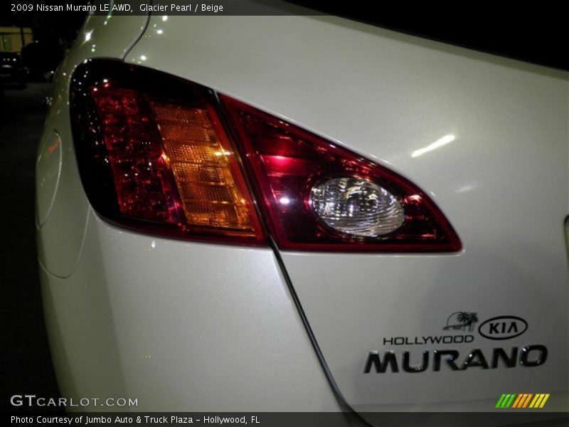 Glacier Pearl / Beige 2009 Nissan Murano LE AWD