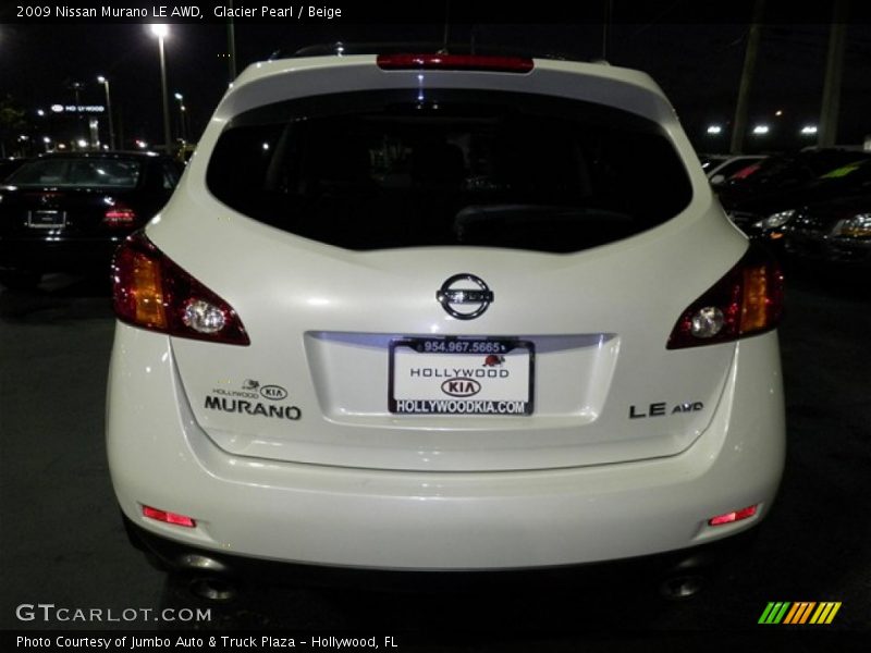 Glacier Pearl / Beige 2009 Nissan Murano LE AWD