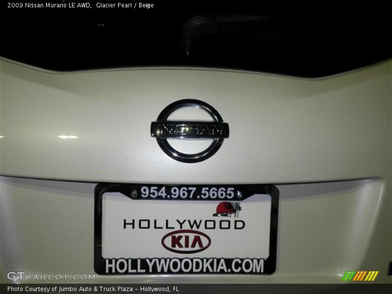 Glacier Pearl / Beige 2009 Nissan Murano LE AWD