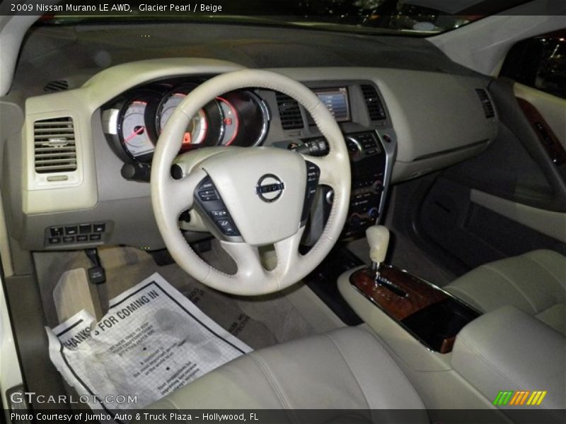 Glacier Pearl / Beige 2009 Nissan Murano LE AWD