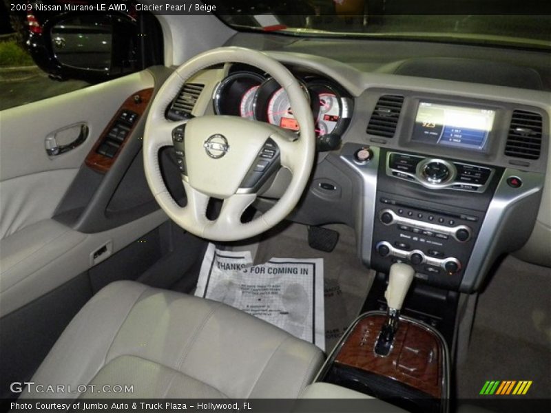 Glacier Pearl / Beige 2009 Nissan Murano LE AWD