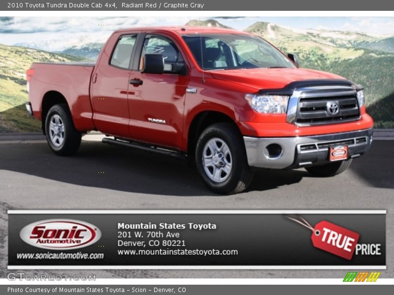 Radiant Red / Graphite Gray 2010 Toyota Tundra Double Cab 4x4