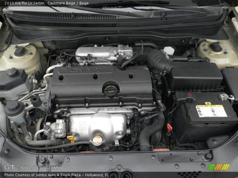  2010 Rio LX Sedan Engine - 1.6 Liter DOHC 16-Valve CVVT 4 Cylinder
