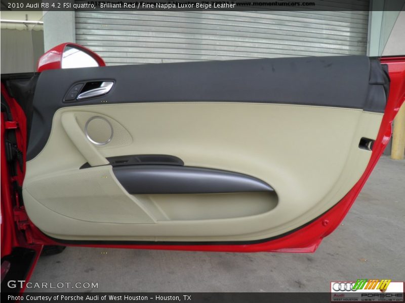 Brilliant Red / Fine Nappa Luxor Beige Leather 2010 Audi R8 4.2 FSI quattro
