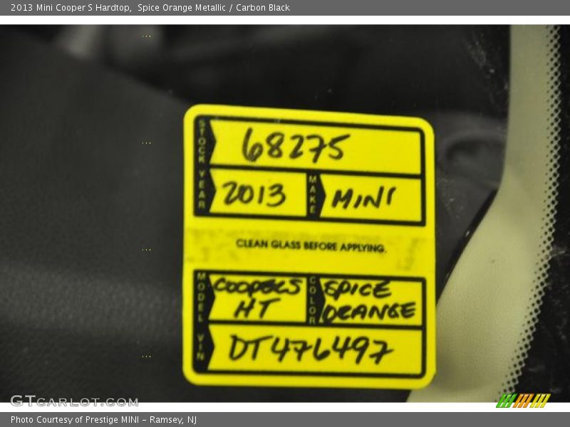 Spice Orange Metallic / Carbon Black 2013 Mini Cooper S Hardtop