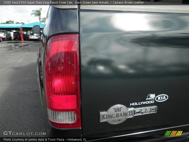Dark Green Satin Metallic / Castano Brown Leather 2005 Ford F250 Super Duty King Ranch Crew Cab
