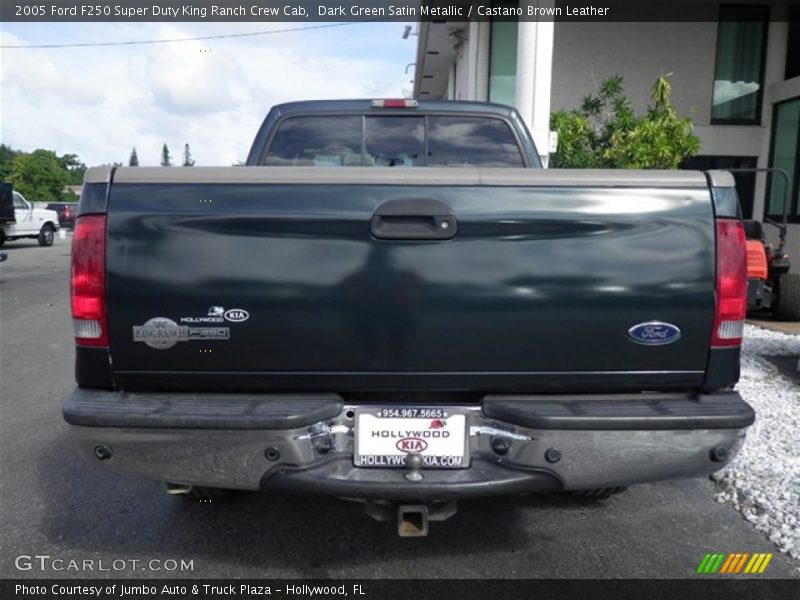 Dark Green Satin Metallic / Castano Brown Leather 2005 Ford F250 Super Duty King Ranch Crew Cab