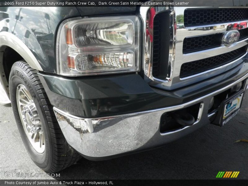 Dark Green Satin Metallic / Castano Brown Leather 2005 Ford F250 Super Duty King Ranch Crew Cab