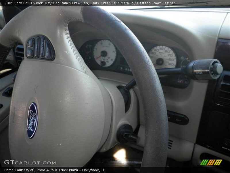 Dark Green Satin Metallic / Castano Brown Leather 2005 Ford F250 Super Duty King Ranch Crew Cab
