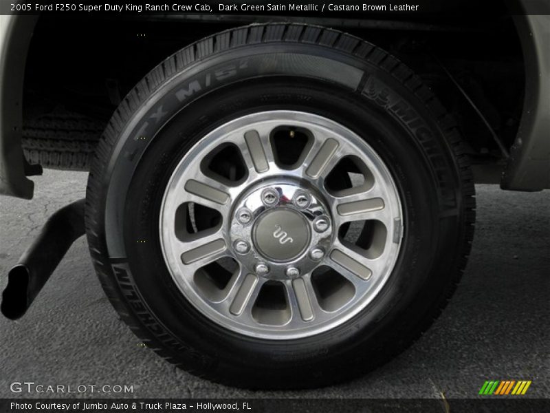 Dark Green Satin Metallic / Castano Brown Leather 2005 Ford F250 Super Duty King Ranch Crew Cab