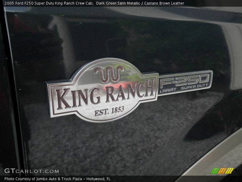Dark Green Satin Metallic / Castano Brown Leather 2005 Ford F250 Super Duty King Ranch Crew Cab