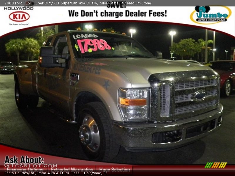 Silver Metallic / Medium Stone 2008 Ford F350 Super Duty XLT SuperCab 4x4 Dually