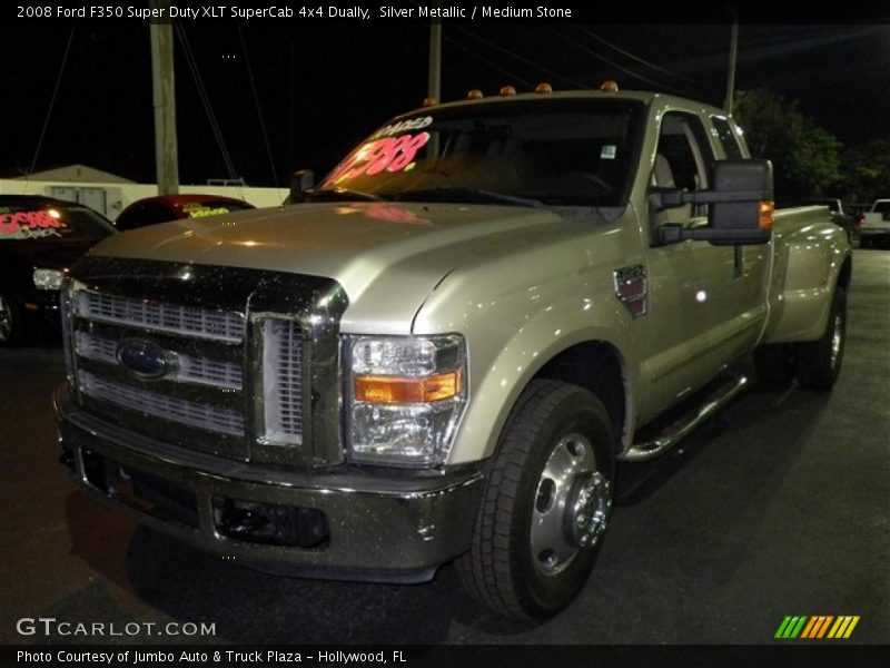 Silver Metallic / Medium Stone 2008 Ford F350 Super Duty XLT SuperCab 4x4 Dually