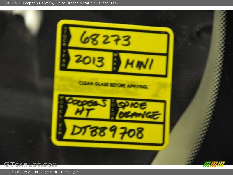 Spice Orange Metallic / Carbon Black 2013 Mini Cooper S Hardtop