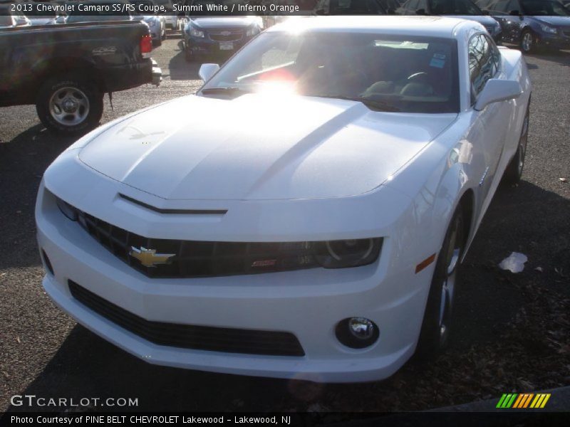 Summit White / Inferno Orange 2013 Chevrolet Camaro SS/RS Coupe